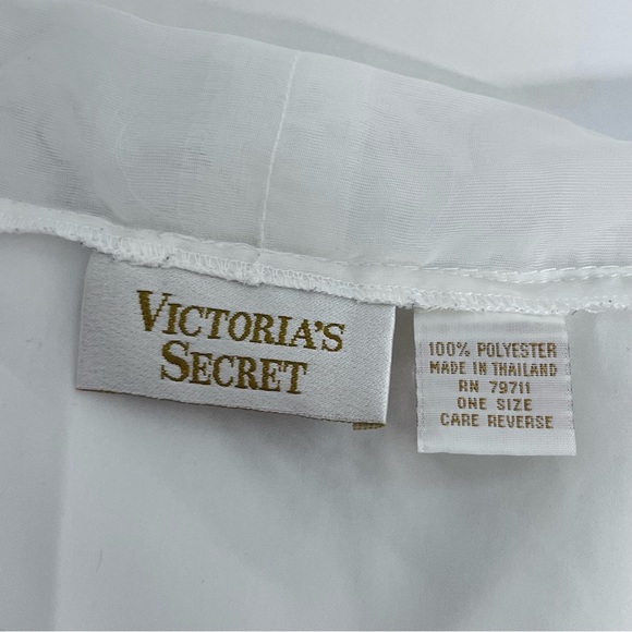 Vintage VS Gold Label Satin Robe Off White / Ivory Bridal Lingerie One Size - Picture 6 of 8